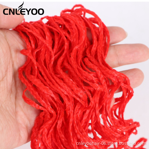 Red Curly ZiZi Box Braid Crochet Hair 28 Inch 24 Strands Micro Box Braids Crochet For Fashion